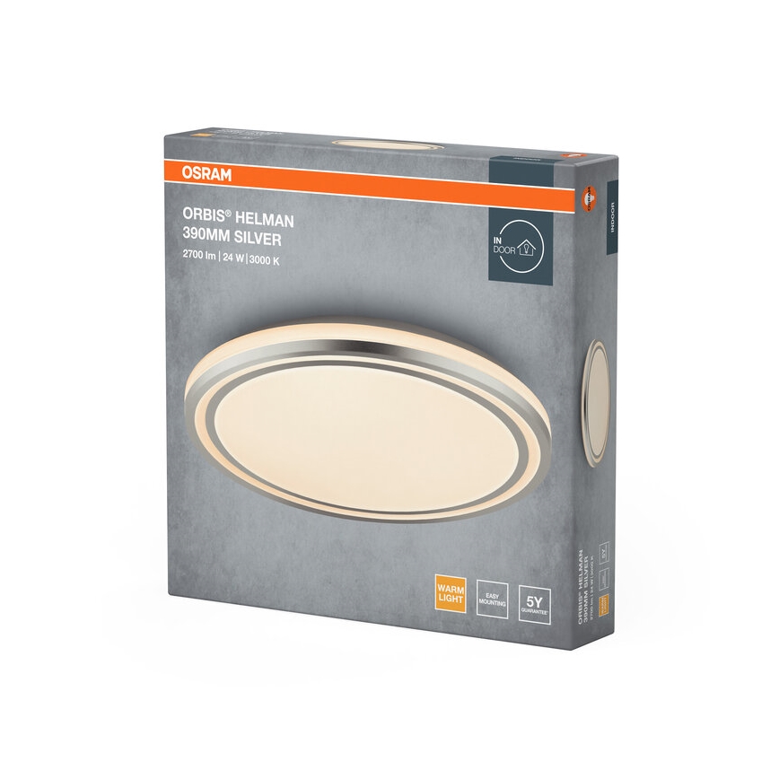 Osram - Plafonnier LED ORBIS HELMAN 24W/230V Ø 39 cm argenté