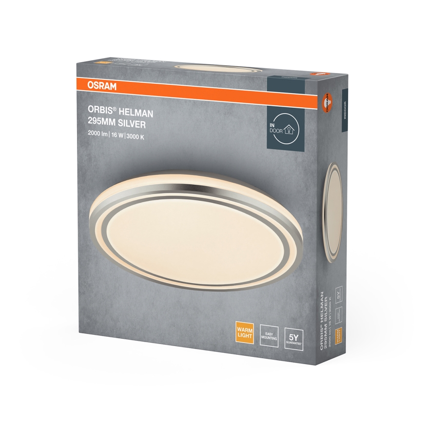 Osram - Plafonnier LED ORBIS HELMAN LED/16W/230V Ø 29,5 cm argenté