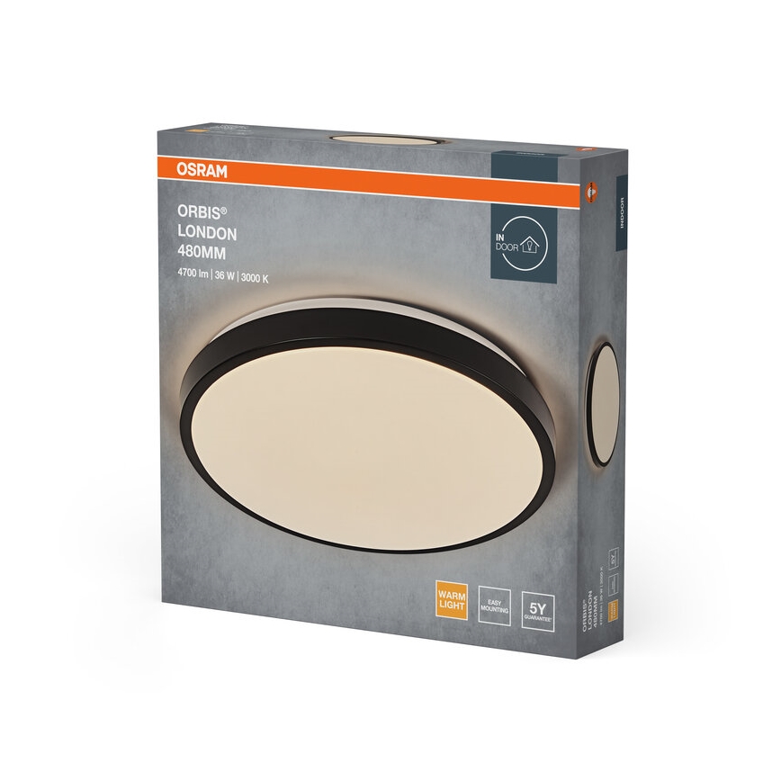 Osram - Plafonnier LED ORBIS LONDON LED/36W/230V Ø 48 cm noir