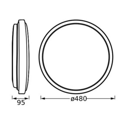 Osram - Plafonnier LED ORBIS LONDON LED/36W/230V Ø 48 cm noir