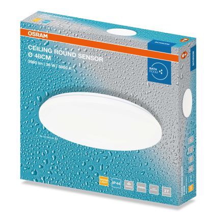 Osram - Plafonnier LED pour salle de bains avec capteur crépusculaire CEILING ROUND LED/36W/230V 4000K, Ø 48 cm, IP44, blanc