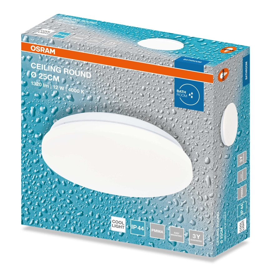 Osram - Plafonnier LED pour salle de bains CEILING ROUND LED/12W/230V 4000K Ø 26 cm IP44 blanc