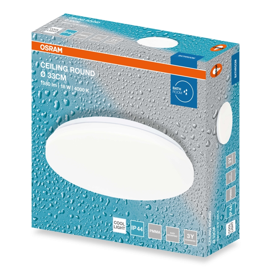 Osram - Plafonnier LED pour salle de bains CEILING ROUND LED/18W/230V 4000K Ø 33 cm IP44 blanc