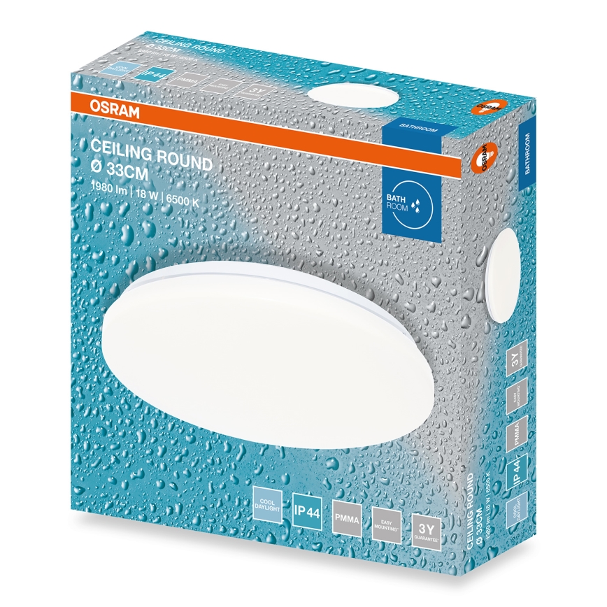 Osram - Plafonnier LED pour salle de bains CEILING ROUND LED/18W/230V 6500K Ø 33 cm IP44 blanc