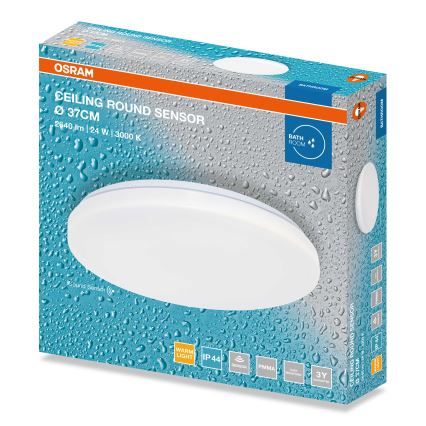 Osram - Plafonnier LED pour salle de bains avec capteur crépusculaire CEILING ROUND LED/24W/230V 3000K Ø 37 cm IP44 blanc