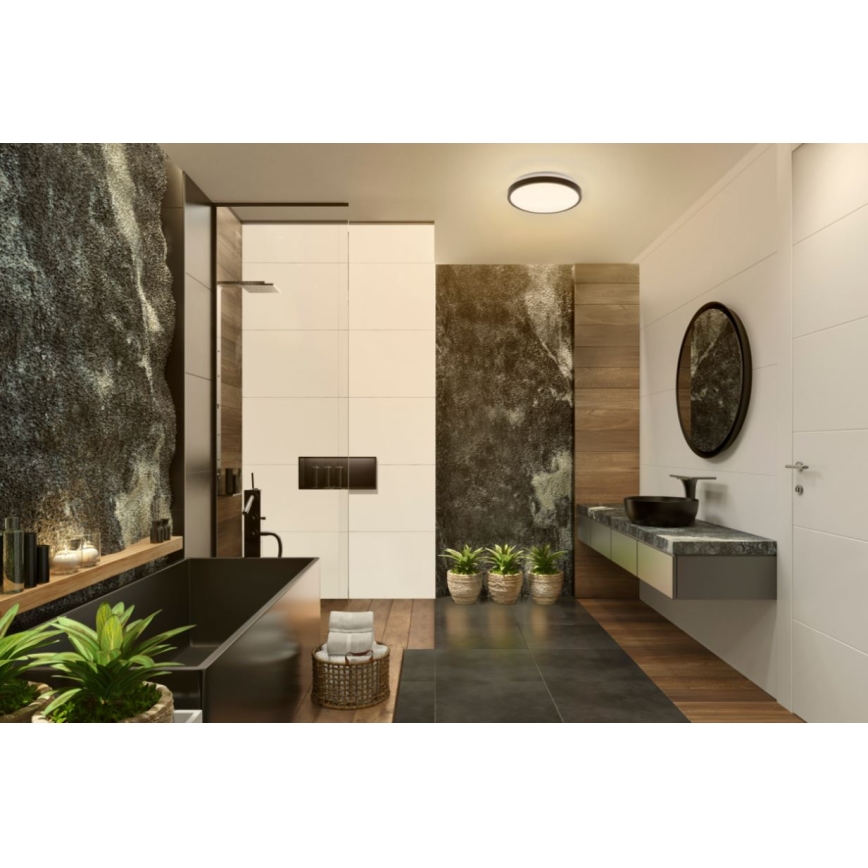 Osram - Plafonnier LED DISC pour salle de bains LED/18W/230V 3000/4000K Ø 30 cm IP44 noir