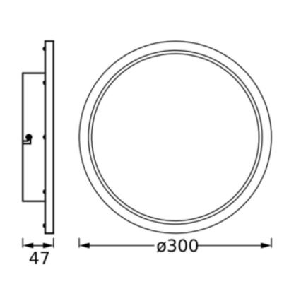 Osram - Plafonnier LED pour salle de bains DISC LED/18W/230V 3000/4000K Ø 30 cm IP44 argenté