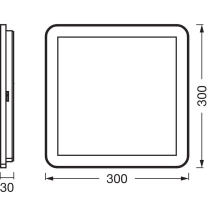 Osram - ORBIS DISC Plafonnier LED pour salle de bains, 22 W, 230 V, 3000/4000 K, 30 x 30 cm, IP44, blanc
