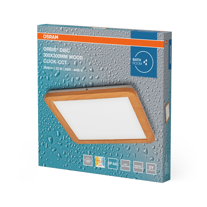Osram - Plafonnier LED pour salle de bains ORBIS DISC LED/22W/230V 3000/4000K 30x30 cm IP44 marron