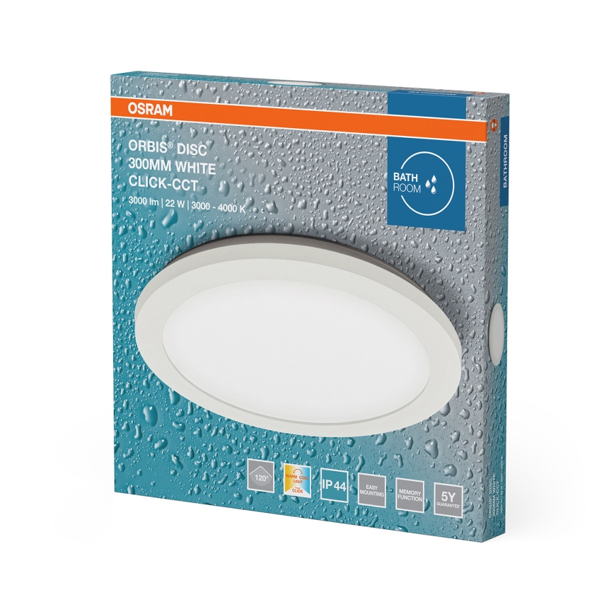 Osram - Plafonnier LED pour salle de bains ORBIS DISC LED/22W/230V 3000/4000K Ø 30 cm IP44 blanc
