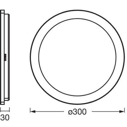 Osram - Plafonnier LED pour salle de bains ORBIS DISC LED/22W/230V 3000/4000K Ø 30 cm IP44 marron