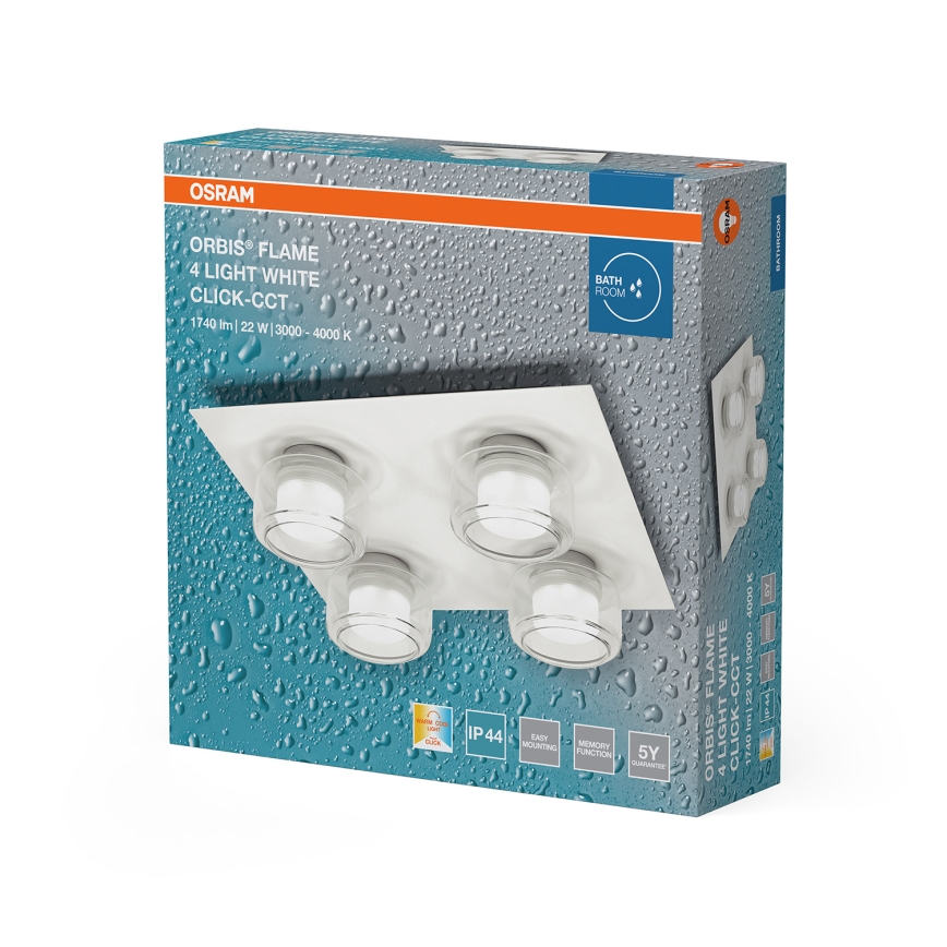 Osram - Plafonnier LED pour salle de bains ORBIS FLAME 4xLED/5,5W/230V 3000/4000K IP44 blanc