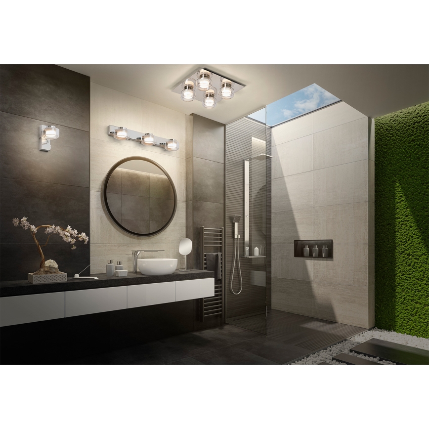 Osram - Plafonnier LED pour salle de bains ORBIS FLAME 4xLED/5,5W/230V 3000/4000K IP44 chrome brillant