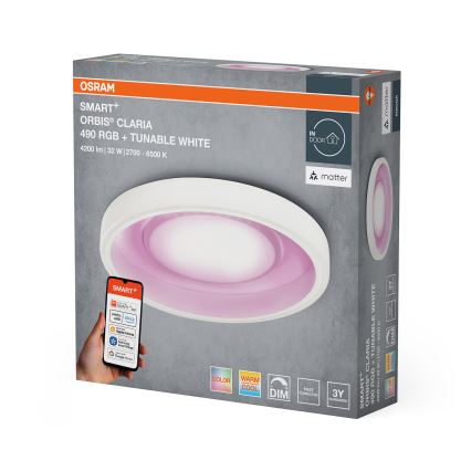 Osram- Plafonnier LED RGBW dimmable SMART+ CLARIA LED/32W/230V Ø 49 cm 2700-6500K Wi-Fi
