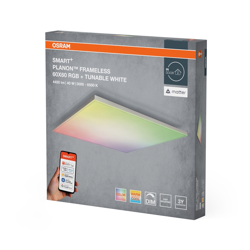 Osram - Plafonnier LED RGBW dimmable SMART+ PLANON LED/40W/230V 60x60 cm 3000-6500K Wi-Fi