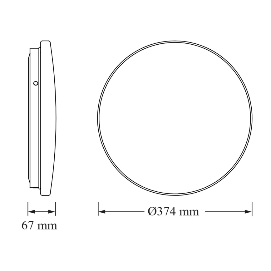 Osram - Plafonnier LED ROUND 24W 230V avec détecteur crépusculaire, Ø 37 cm