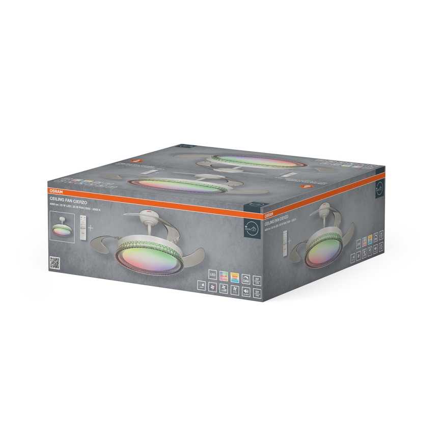 Osram - LED RGB Plafonnier dimmable avec ventilateur CIERZO LED/35W/230V 3000-6500K + télécommande