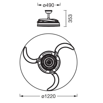 Osram - LED RGB Plafonnier dimmable avec ventilateur CIERZO LED/35W/230V 3000-6500K + télécommande
