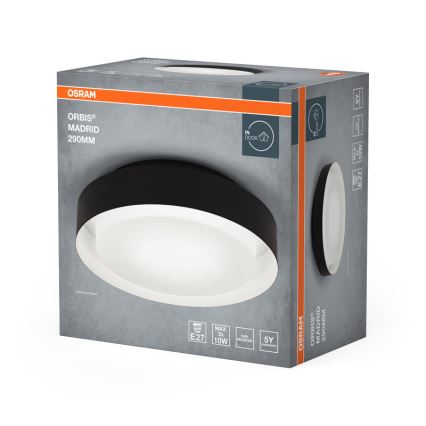 Osram - Plafonnier ORBIS MADRID 2xE27/10W/230V ø 29 cm noir