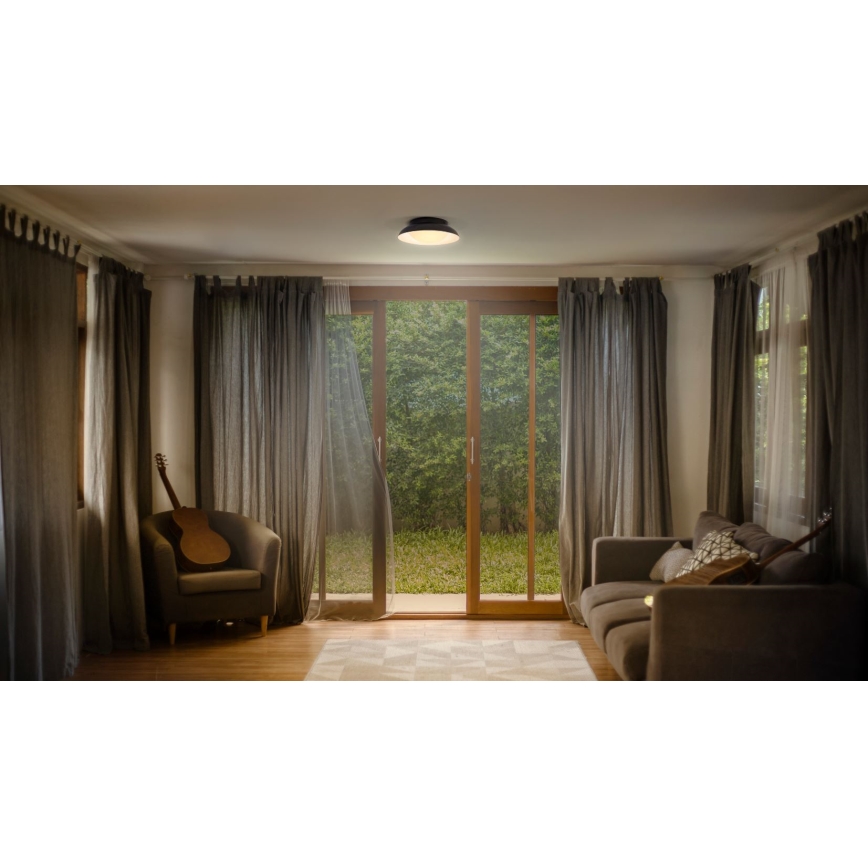 Osram - Plafonnier ORBIS MILAN 2xE27/10W/230V Ø 30,5 cm noir