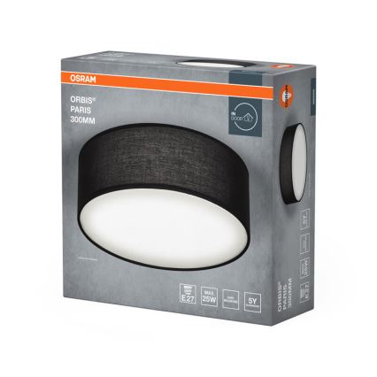 Osram - Plafonnier ORBIS PARIS 1xE27/25W/230V Ø 30 cm noir