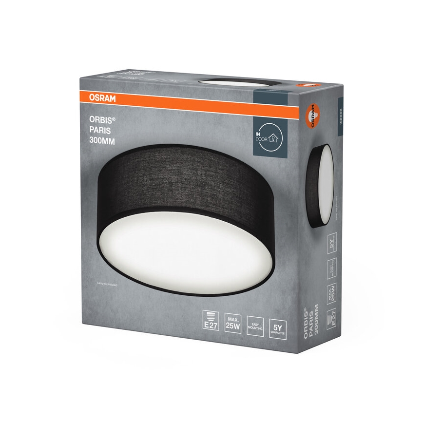 Osram - Plafonnier ORBIS PARIS 1xE27/25W/230V Ø 30 cm noir