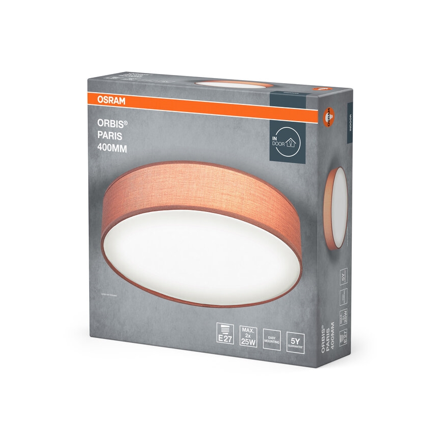 Osram - Plafonnier ORBIS PARIS 2xE27/25W/230V Ø 40 cm brun