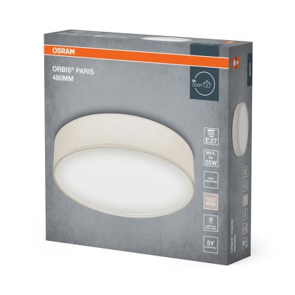 Osram - Plafonnier ORBIS PARIS 3xE27/25W/230V Ø 48 cm crème
