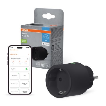 Osram - Prise intelligente SMART+ MATTER Schuko 2300W/230V/10A Wi-Fi noire