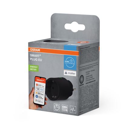 Osram - Prise intelligente SMART+ MATTER Schuko 2300W/230V/10A Wi-Fi noire