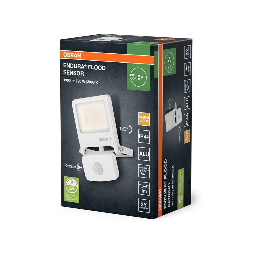Osram - Projecteur LED avec détecteur ENDURA LED/20W/230V 3000K IP44