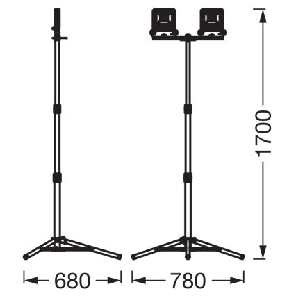 Osram - Projecteur LED avec support TRIPOD 2xLED/20W/230V 4000K IP65 orange/anthracite