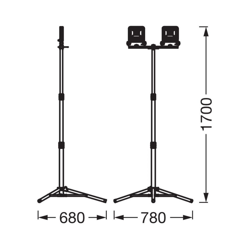 Osram - Projecteur LED avec support TRIPOD 2xLED/20W/230V 4000K IP65 orange/anthracite