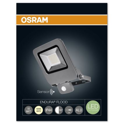 Osram - projecteur LED extérieur avec détecteur ENDURA LED/50W/240V IP44  noir