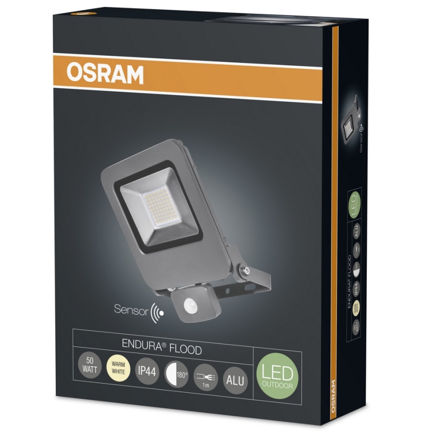 Osram - projecteur LED extérieur avec détecteur ENDURA LED/50W/240V IP44  noir