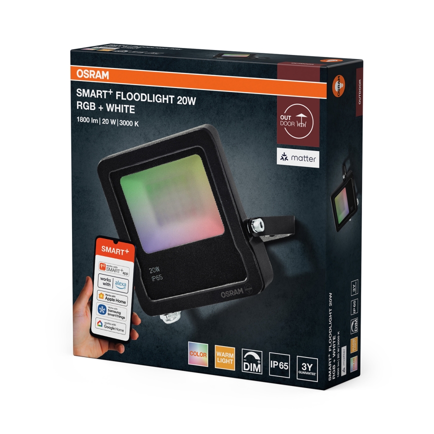 Osram - Projecteur LED RGBW dimmable SMART+ FLOODLIGHT LED/20W/230V IP65 Wi-Fi