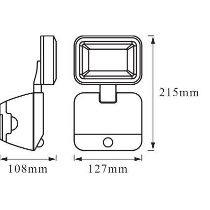 Osram - Projecteur mural extérieur LED avec détecteur BATTERY LED/4W/4xD IP54