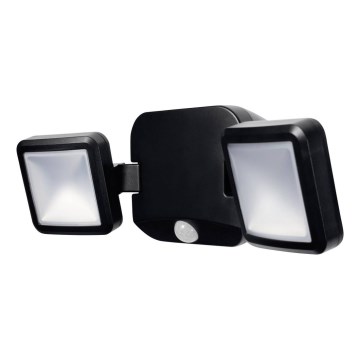 Osram - Projecteur mural LED d'extérieur avec capteur BATTERY, 2 x LED 5W, alimenté par 4 piles D, IP54