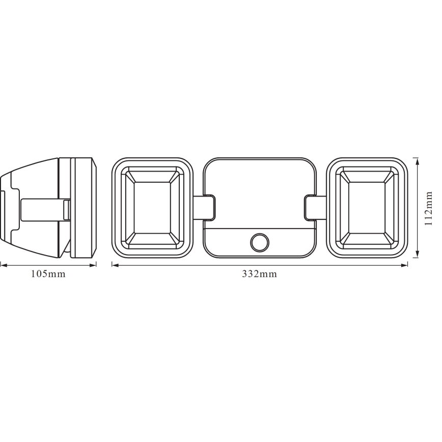 Osram - Projecteur mural LED d'extérieur avec capteur BATTERY, 2 x LED 5W, alimenté par 4 piles D, IP54