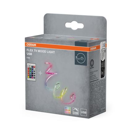 Osram - Ruban LED RGB dimmable FLEX TV MOOD 1,5m LED/4W/5V + télécommande