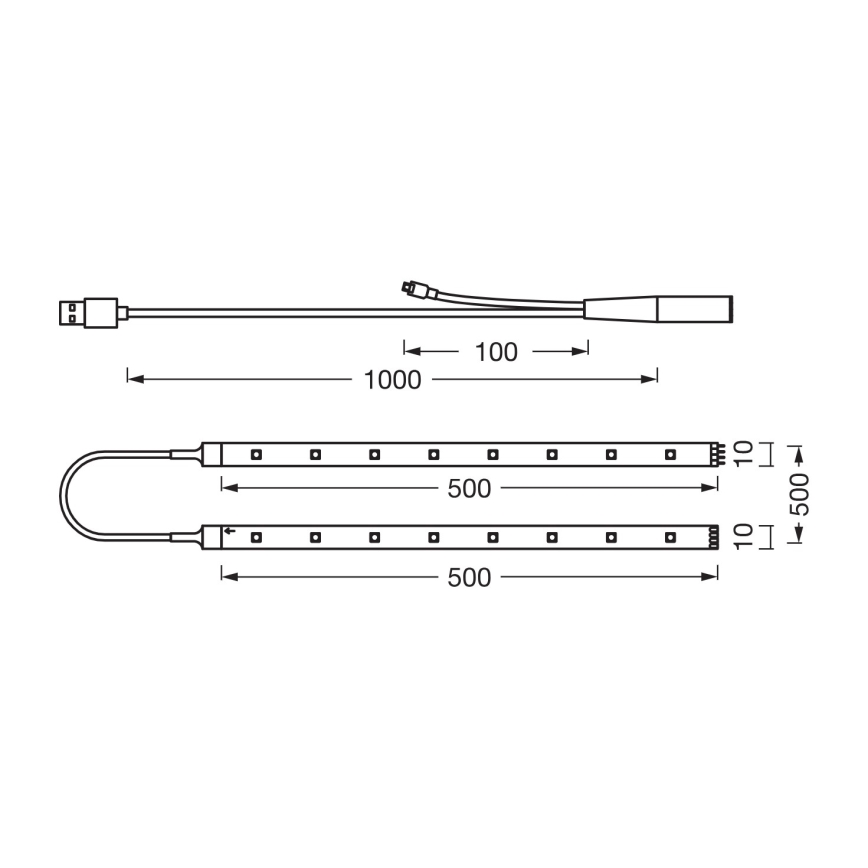 Osram - Ruban LED RGB dimmable FLEX TV MOOD 1,5m LED/4W/5V + télécommande