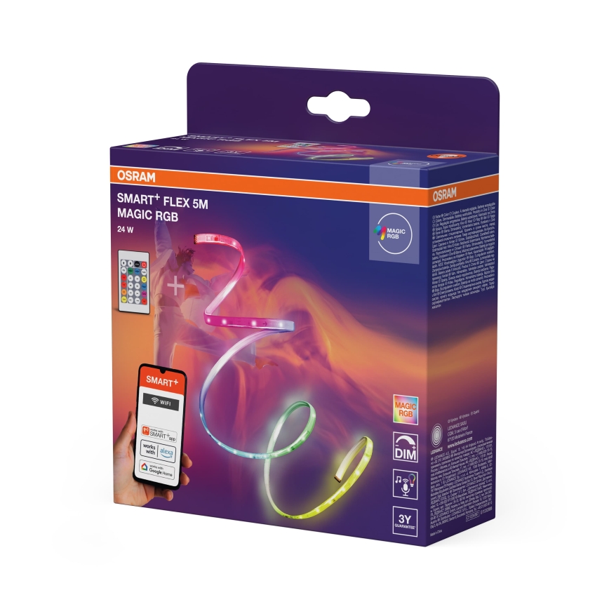 Osram - Ruban LED RGB dimmable SMART+ MAGIC FLEX 5 m LED/24W/230V Wi-Fi + télécommande