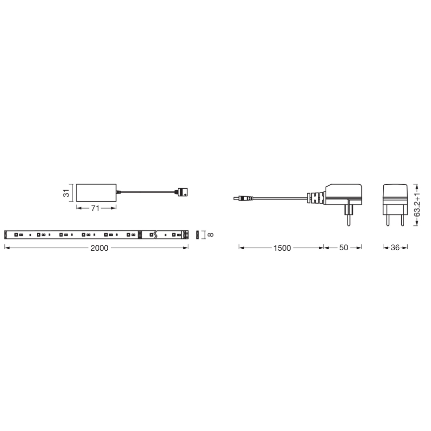 Osram - Ruban LED RGB+TW dimmable SMART+ FLEX 2m LED/8,5W/230V 2700-6500K Wi-Fi