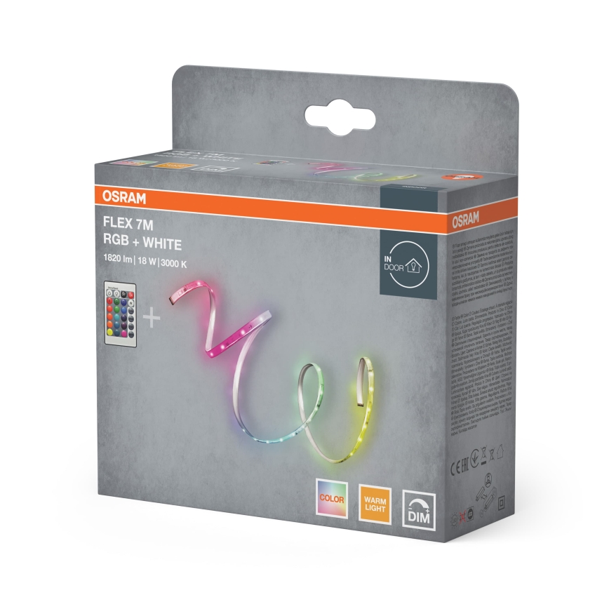 Osram - Ruban LED RGBW dimmable FLEX 7m LED/18W/230V + télécommande