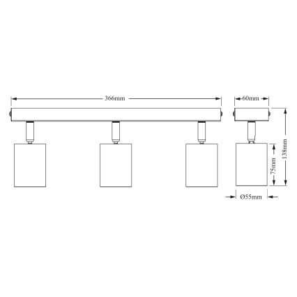 Osram - Spot ELEMENTAL 3xGU10/6W/230V