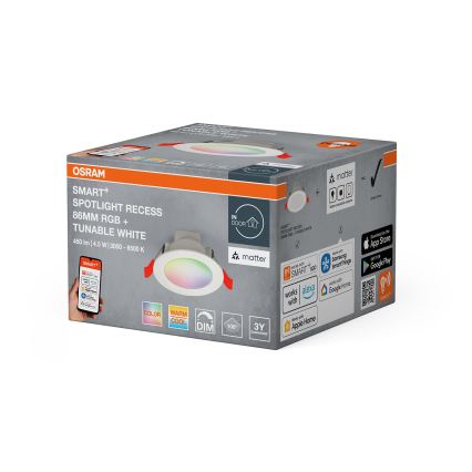 Osram - Luminaire encastré SMART+ DOWNLIGHT LED RGB dimmable LED/4,5W/230V 3000-6500K Wi-Fi