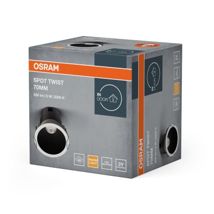 Osram - Spot encastrable SPOT TWIST LED/5W/230V 3000K Ø 7 cm blanc/noir