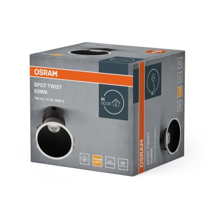 Osram - Spot encastrable SPOT TWIST LED/10W/230V 3000K Ø 9,3 cm blanc/noir