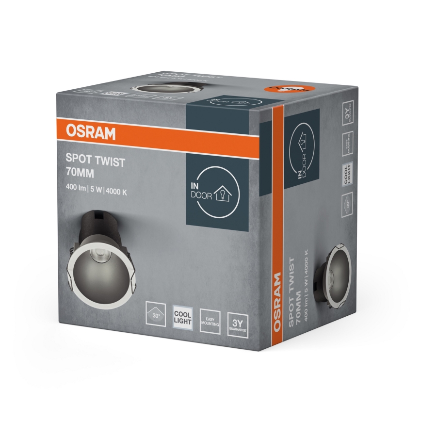 Osram - Spot encastré LED SPOT TWIST LED/5W/230V 4000K Ø 7 cm blanc/argenté