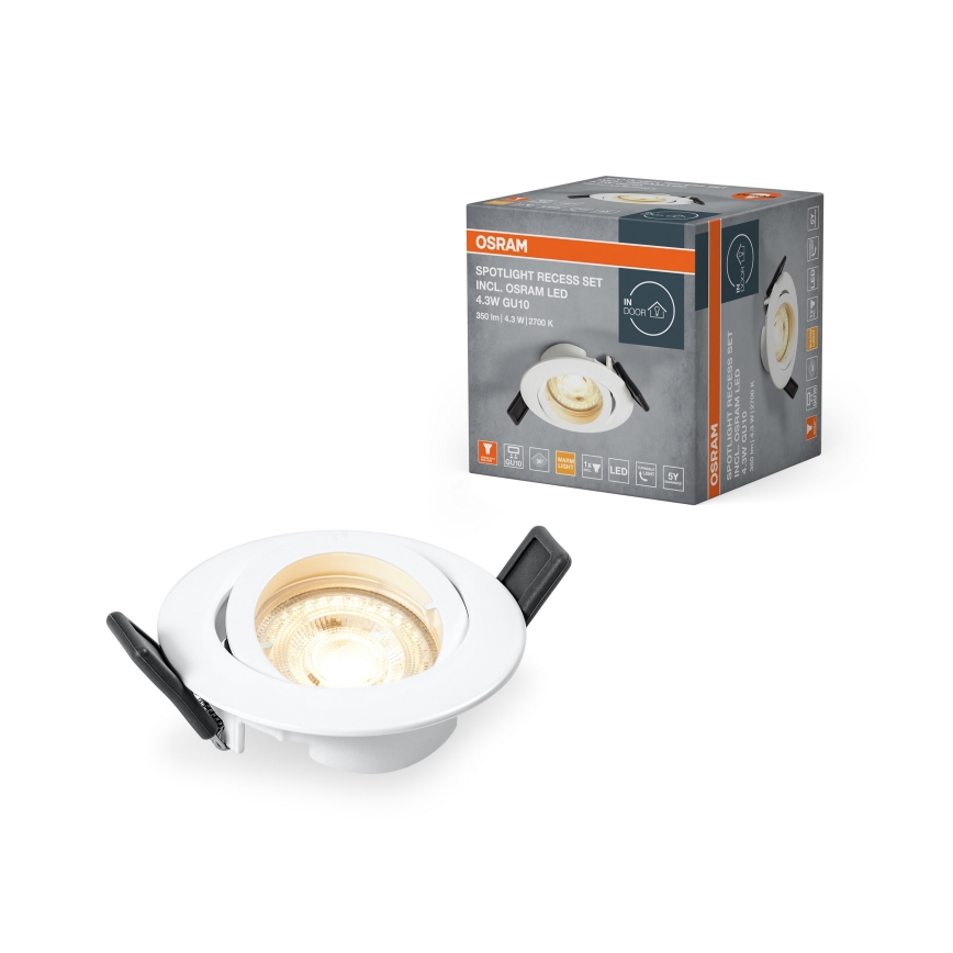 Osram - Spot LED encastré 1xGU10/4,3W/230V 2700K IRC 90 blanc